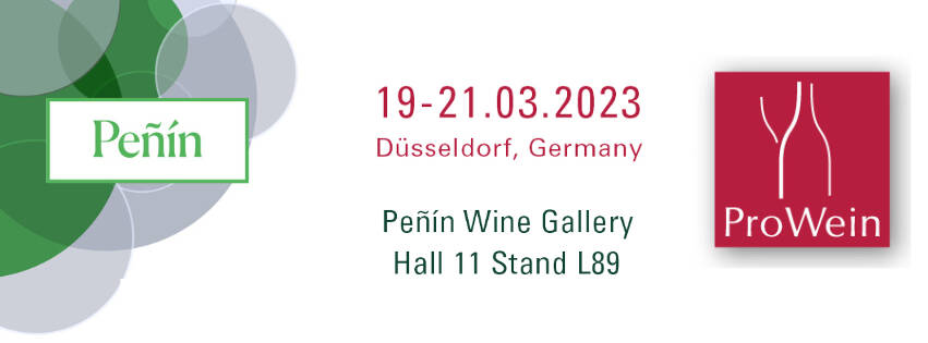 Cartel del stand Peñín en Prowein 2023