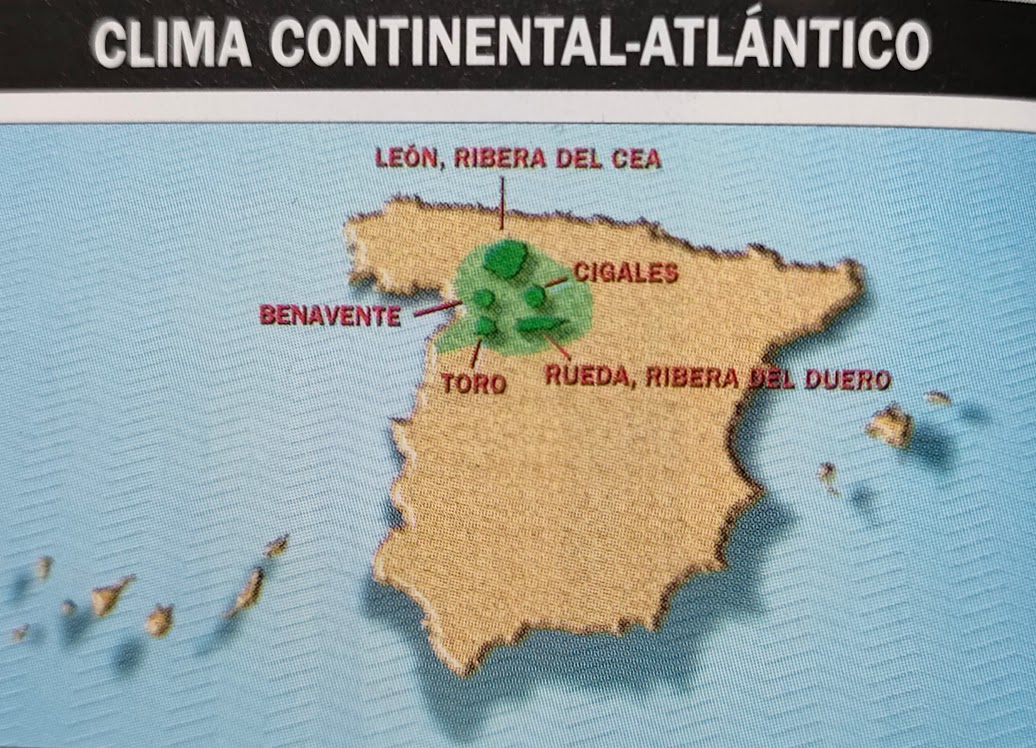 Mapa del clima continental atlántico