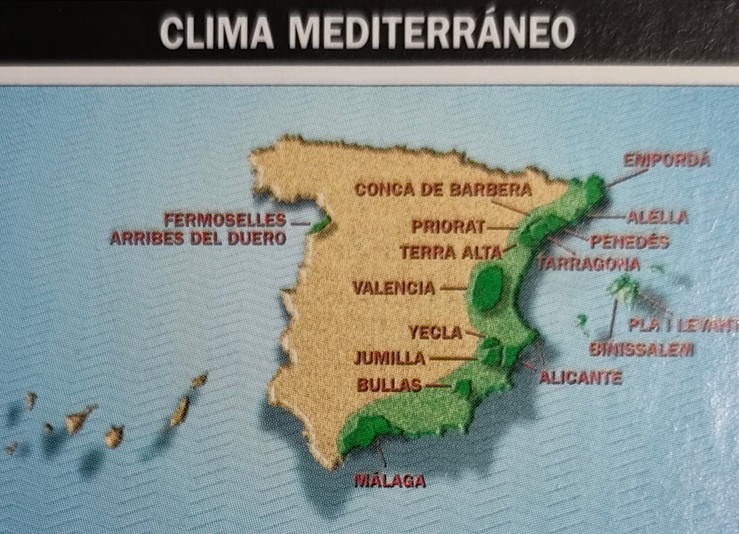 Mapa del clima mediterráneo